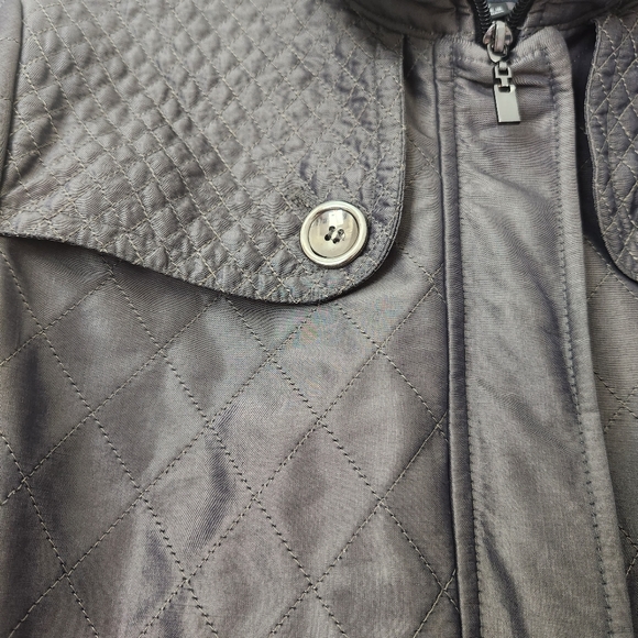 Kristen Blake Metallic/Pewter Quilted Minky Lined Water Resistant Parka Jacket S - Picture 5 of 12